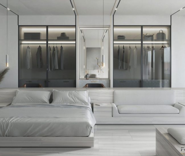 Schlafzimmer mit Kleiderschrank-Design von FormVision für Schwanekamp Interior